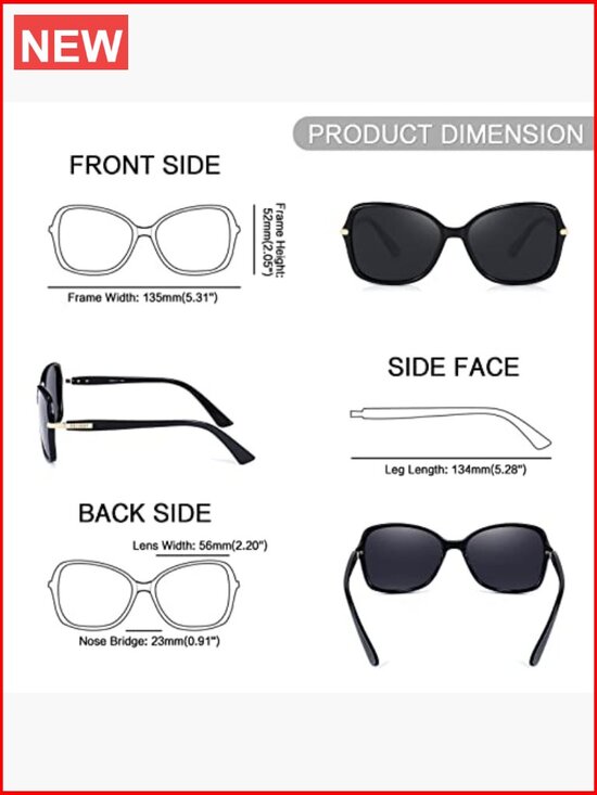 Vintage Square Polarized Sunglasses UV400 Protection for Women